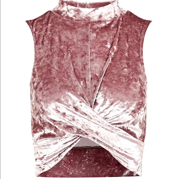 Topshop Tops - TOPSHOP Velvet Twist Crop Top *MED US10